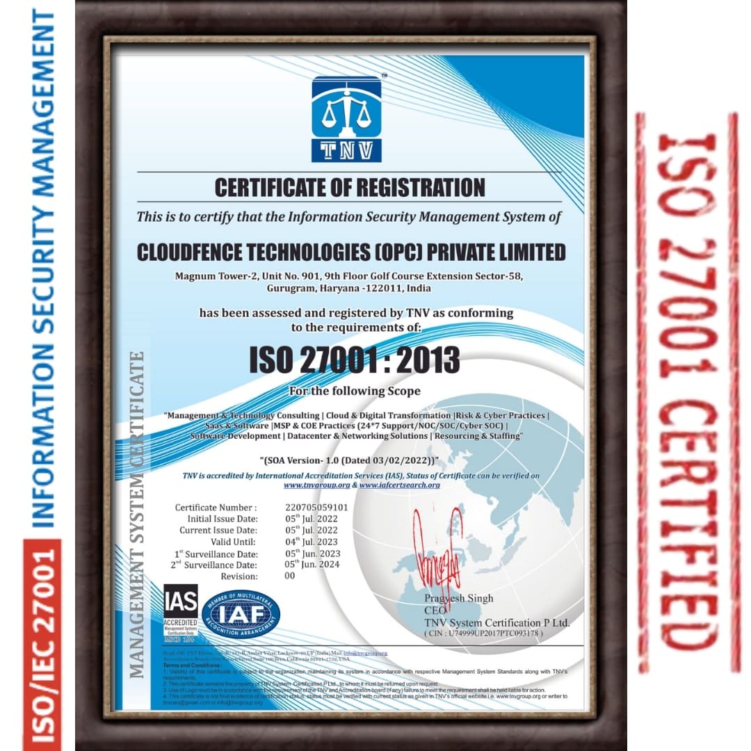 iso 27001 2013 Certified